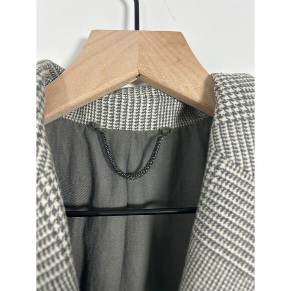 ALLSAINTS Astrid Plaid Double Breasted oversized Blazer Size 2 Tailored Gray - Picture 7 of 9